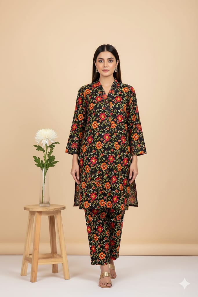2pc Polo Cotton Unsititched suit -947